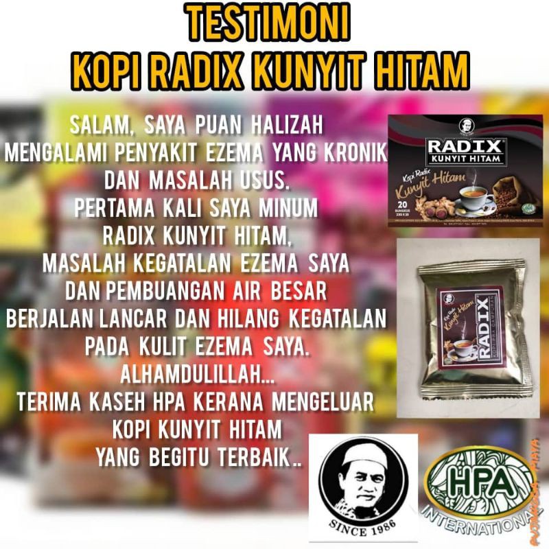 Minuman Herbal Berkualitas Kopi Radix Kunyit Hitam Hpa Asli Malaysia Indonesia