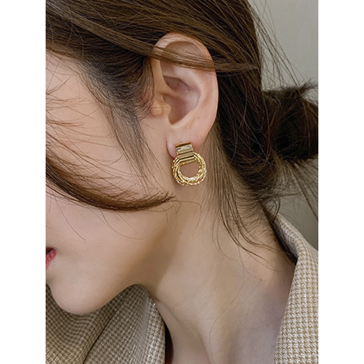 Anting Tusuk Gantung Temperament Warna Gold Gaya Koreatrendy Untuk Wanita
