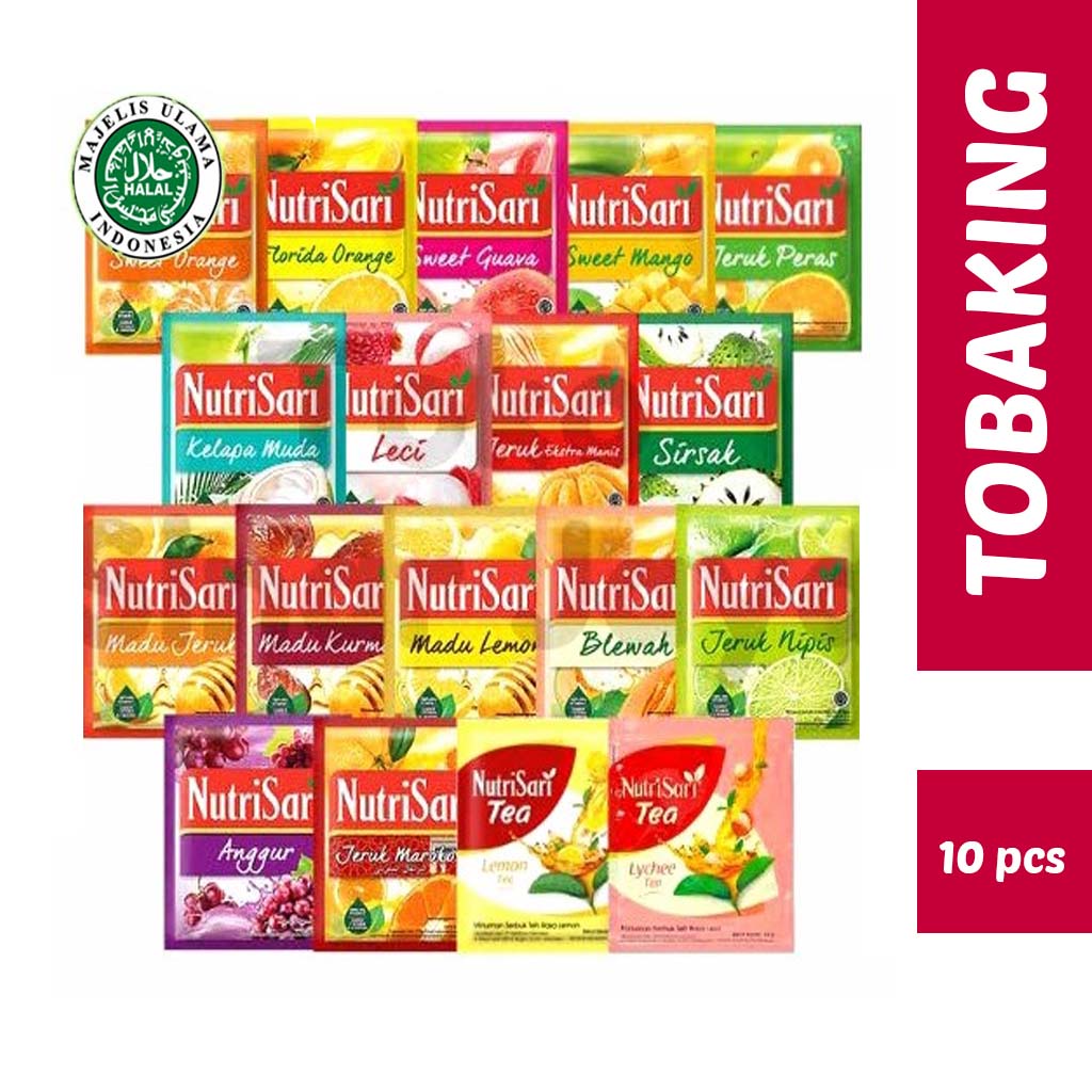 

Nutrisari renceng isi 10 sachet jeruk peras jeruk nipis milky orange leci lemon tea