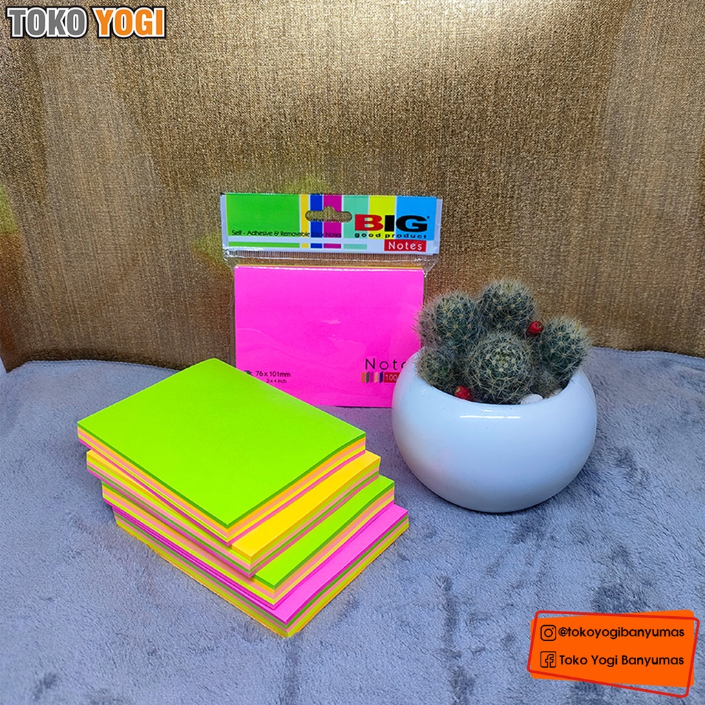 

BIG POST IT 76x101mm - TUMPUK RAINBOW