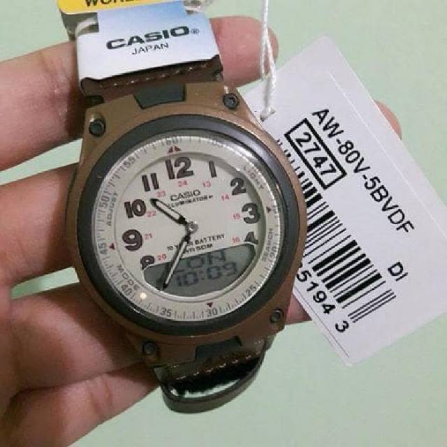 Casio Original Standard Type AW-80V-5B / Strap Kanvas / Jam Tangan Pria