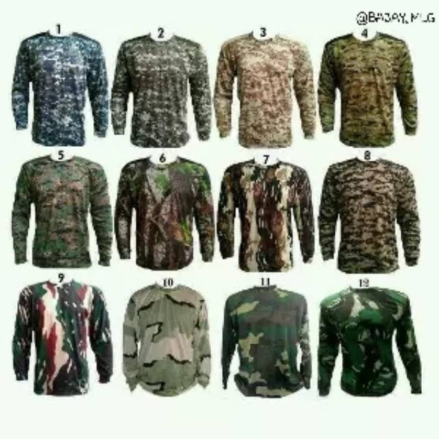 SKD Kaos loreng lengan panjang TNI - kaos doreng lengan panjang