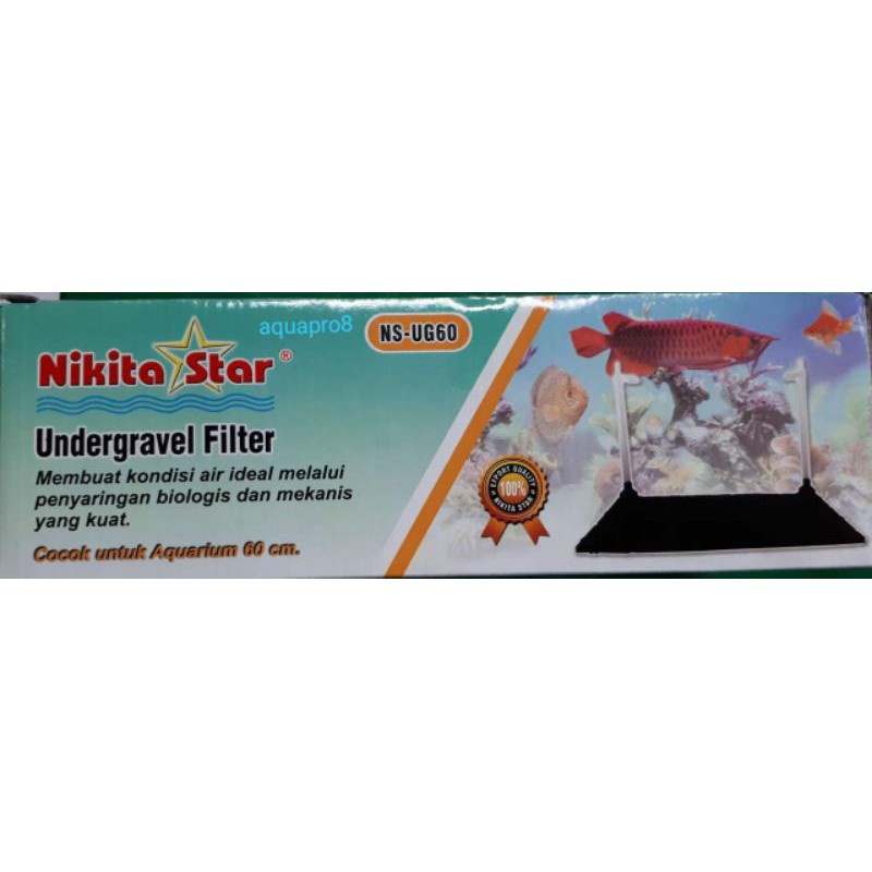 Undergravel Filter Aquarium 60Cm NS-UG60 NS UG60 NSUG60 Nikita Star Filter Dasar Akuarium Aquascape