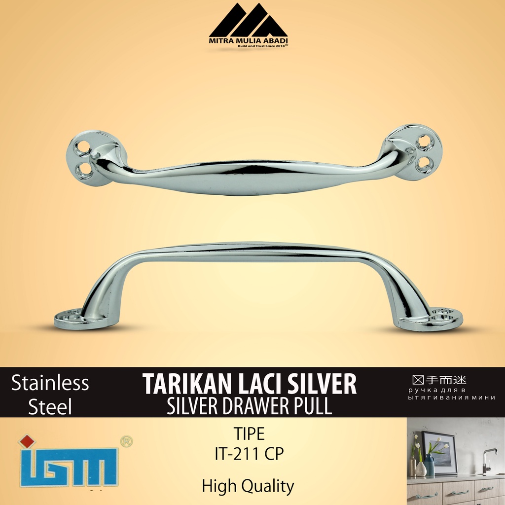 Tarikan Laci Silver 5 Inch | Drawer Pull IGM Tipe IT-211 CP