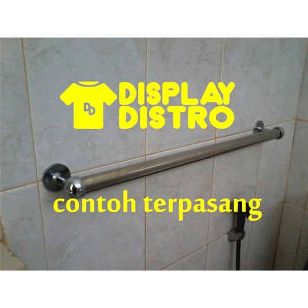 Gantungan Baju Handuk Nempel Dinding Simple Pipa 1 Stainless 100cm