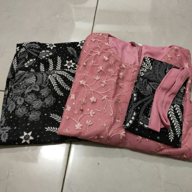 (termurah - Ori & Real Pic! Busui_6 Warna) Batik Couple Andhini Kebaya Couple Brukat Anabel - Bs073