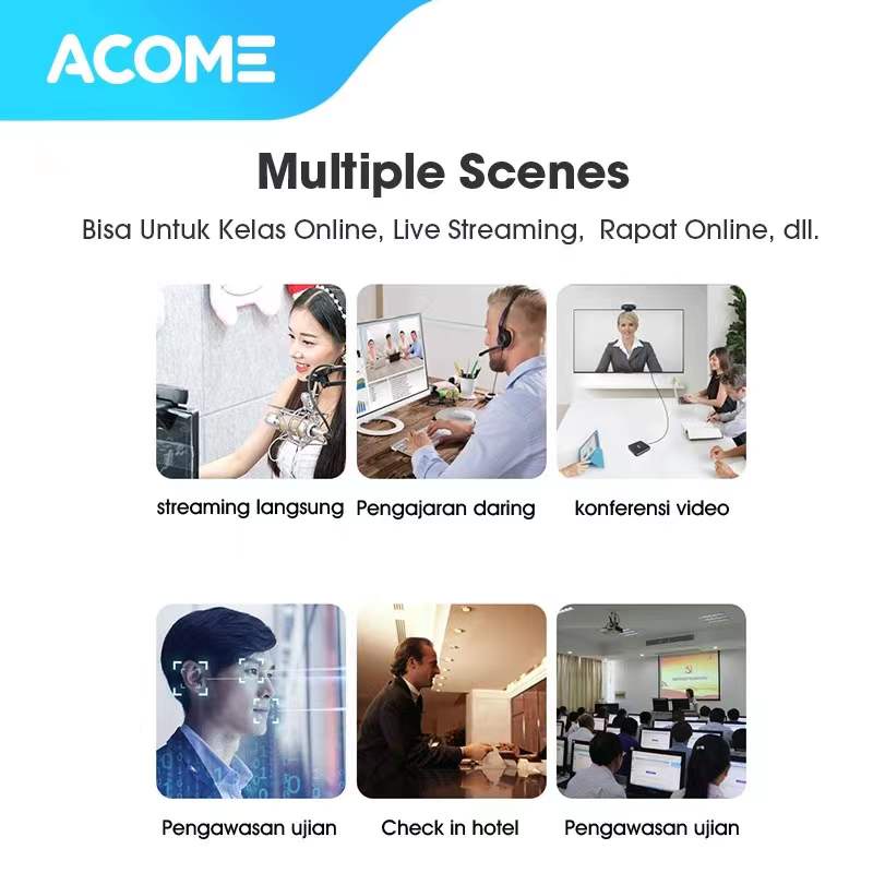 ACOME webcam 1080 HD USB kamera Microphone 360 Noice Reduction Garansi resmi 1 thn AWC11