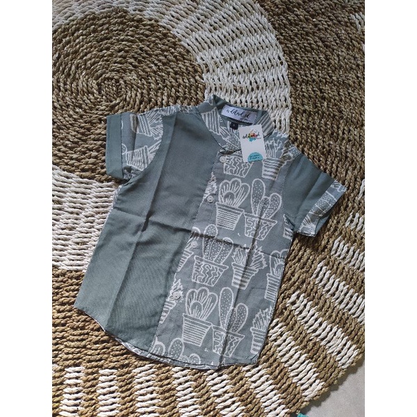 Batik Anak Size S (Ready Stock)-Abu kaktus