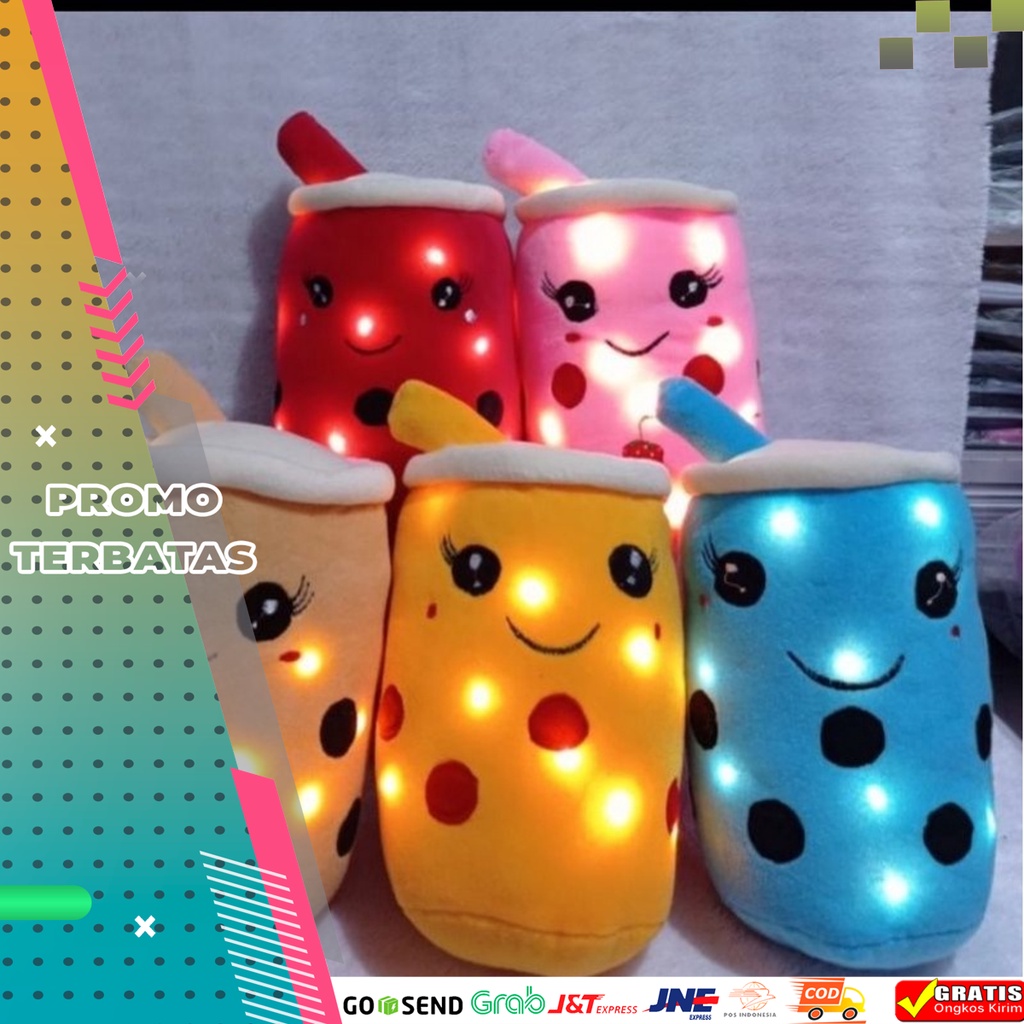 boneka boba rainbow led mini s 20/25cm isian super empuk | boba led mini warna warni
