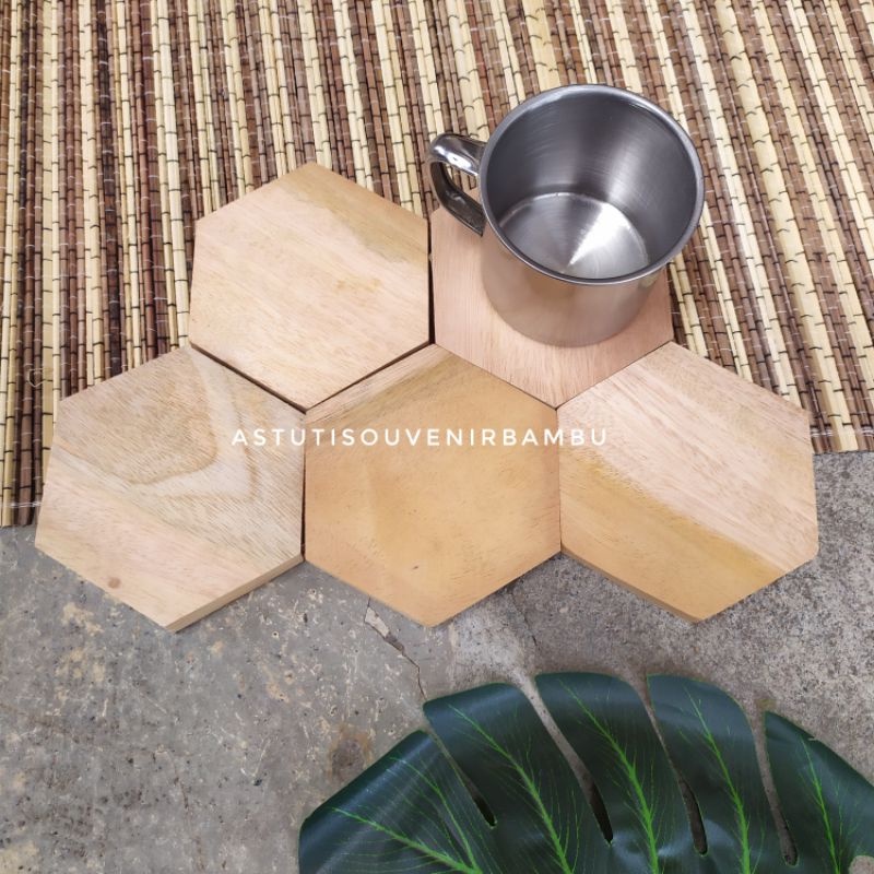 TATAKAN GELAS KAYU PINUS / alas gelas kayu / wooden coaster / coaster kayu / tatakan kayu