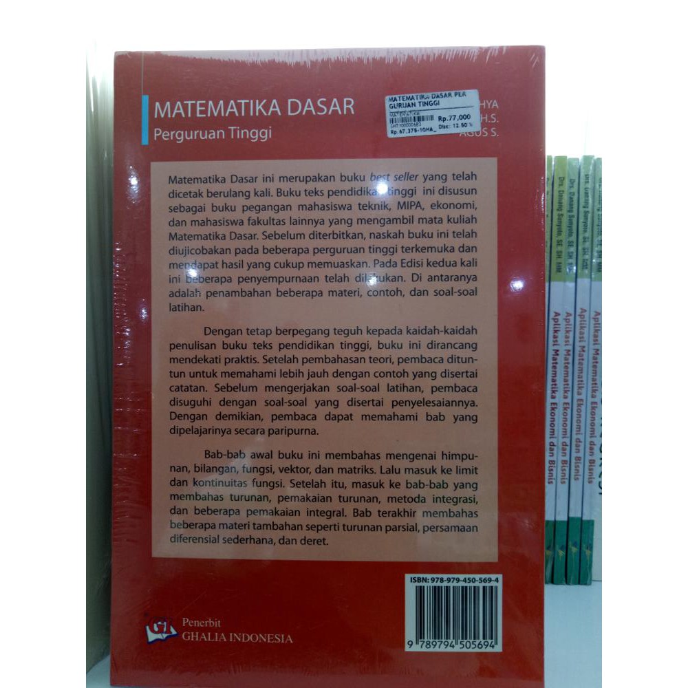 Matematika Dasar Perguruan Tinggi Yusuf Yahya Shopee Indonesia