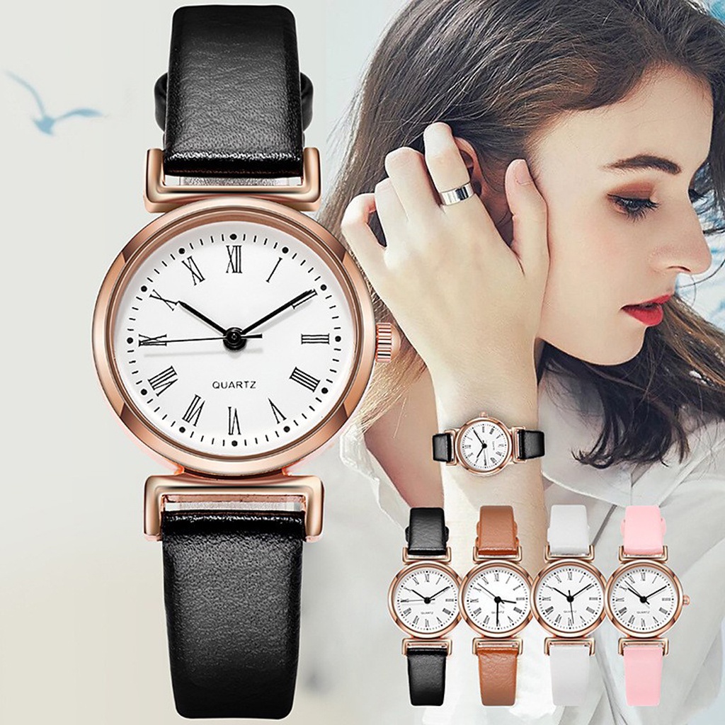 INFY - Jam Tangan Wanita Kecil Analog Quartz Dengan Strap PU Leather Fashion Casual Import JT047