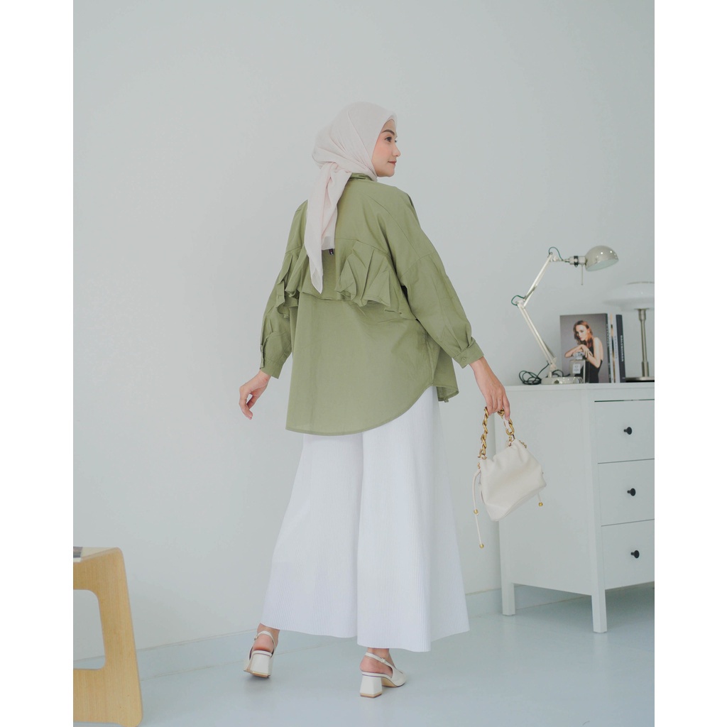 BEFAST - ZRX OOTD Blouse TIKA / TINY KATUN SHIRT / Blouse Muslimah / Atasan Blouse Kekinian / Blouse Trendy / Atasan Lengan Panjang Wanita / Blouse Polos Casual / Fashion Remaja Wanita Formal / Terbaru / Terlaris