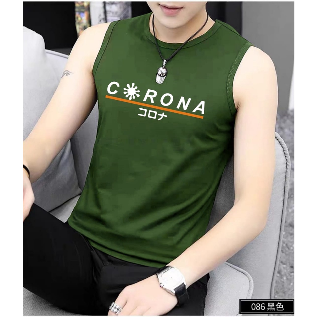 BAJU SINGLET PRIA DEWASA CORONA KAOS DALAM PRIA