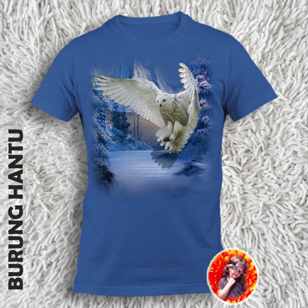 Kaos 3D Gambar burung Hantu gambar 3 dimensi bahan kain katun untuk semua usia