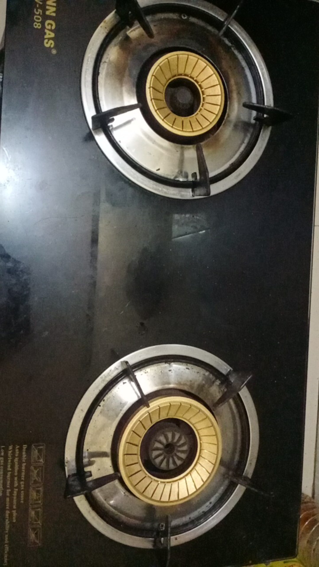 Burner Kuningan Winn Gas Kaca W 508 Kanan Besar W508