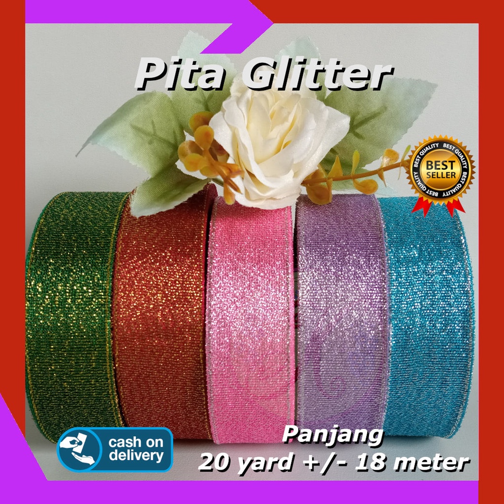 Pita Glitter Warna 1 inch 2.5 cm per roll