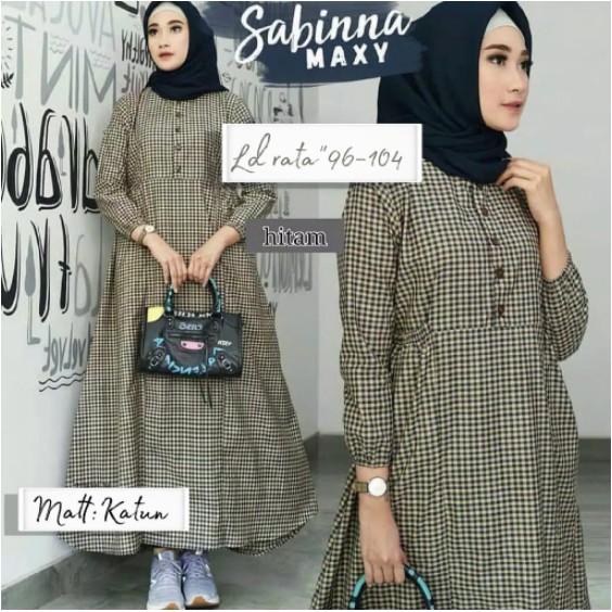 Baju Gamis Wanita Syar'i Muslim Remaja Sabinna Gamis Modis Wanita Lebaran 2021 Terbaru Super Kek Lt