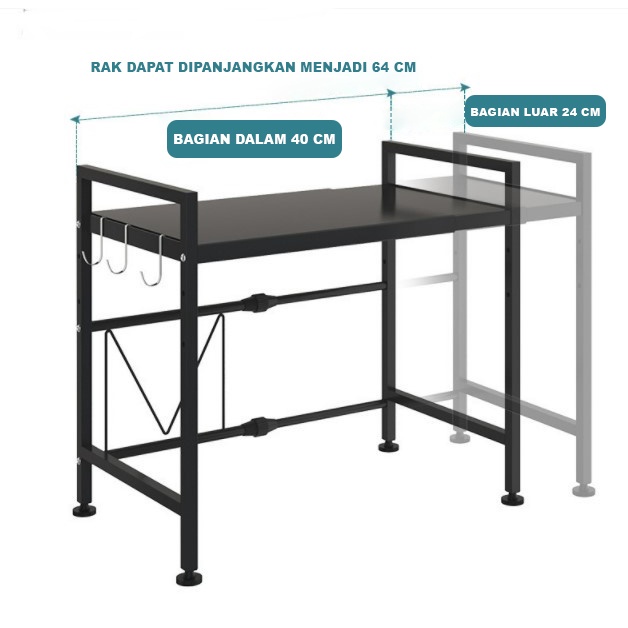 Cadillac Waldo Rak Penyimpanan Microwave Serbaguna Metal Storage - CDLC011