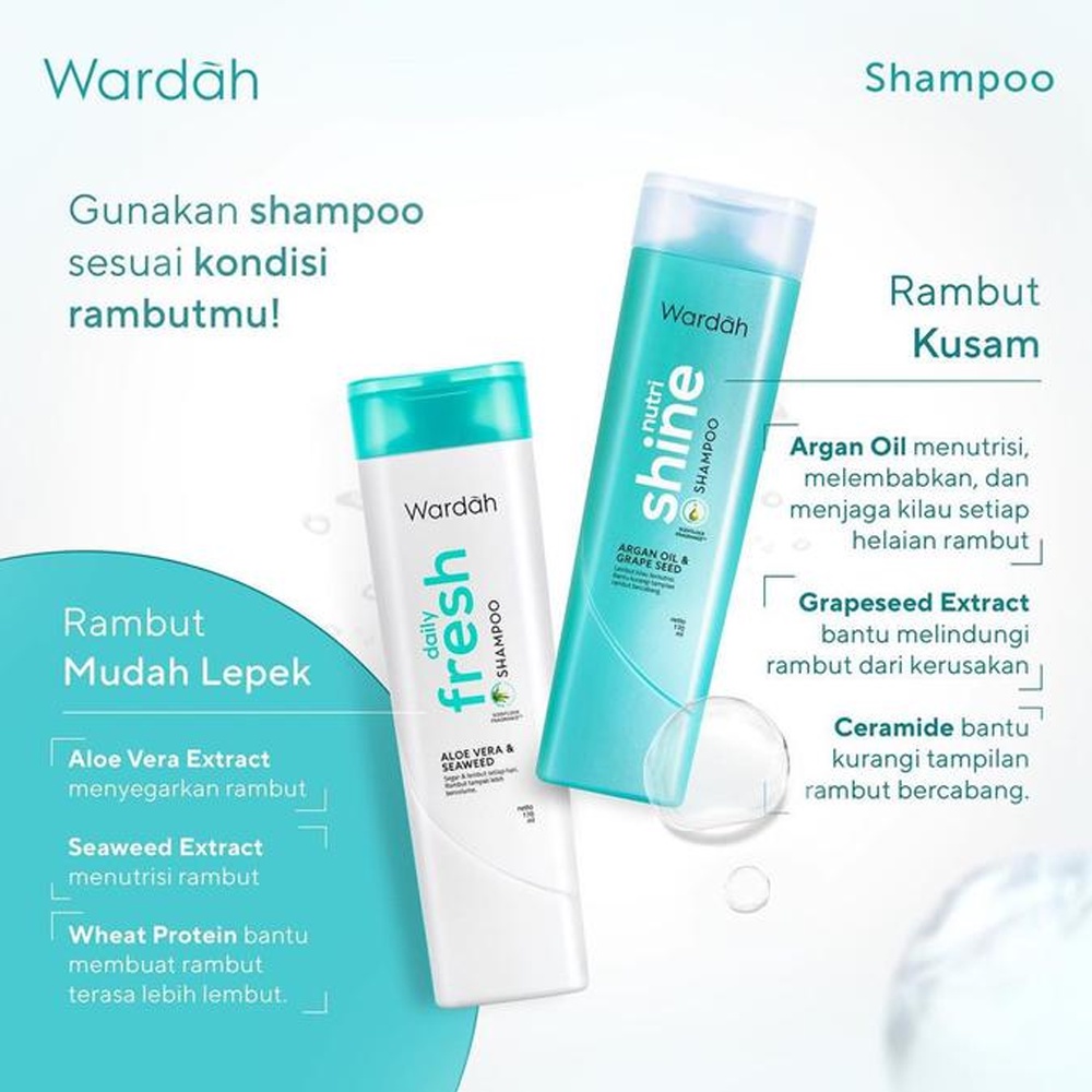 ❤ BELIA ❤ Wardah Shampoo &amp; Conditioner | Daily Fresh Hairfall Treatment Anti Dandruff Nutri Shine