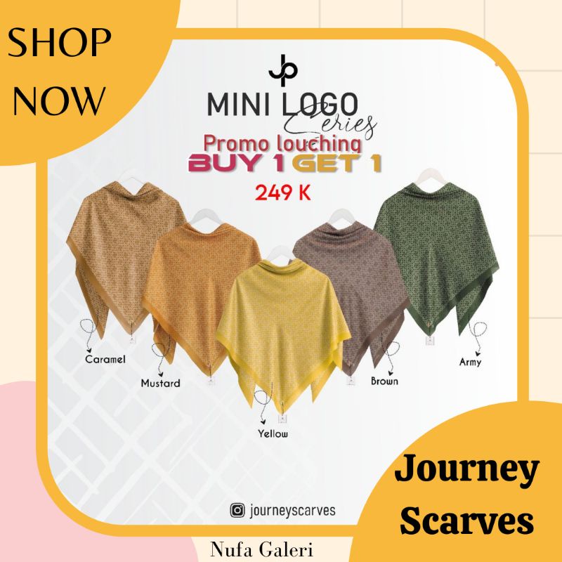 New mini logo by journey ori ✓ hijab segiempat motif terbaru 2022 ori by journey ✓ Promo buy 1 get 1