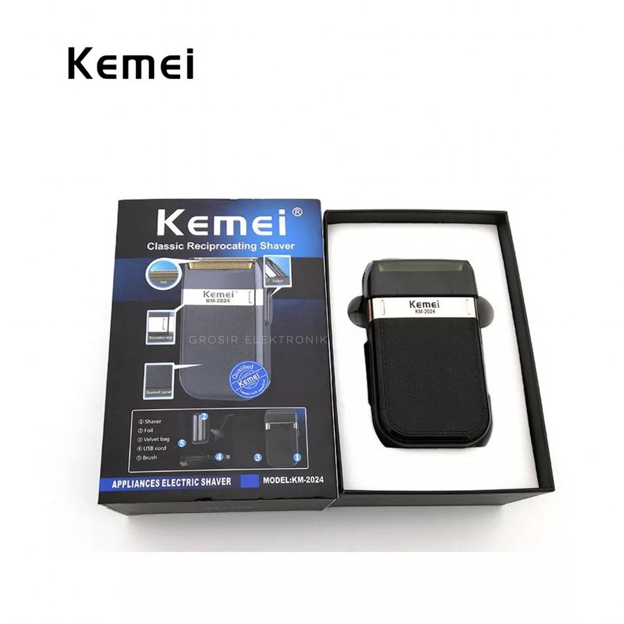 KEMEI KM-2024 SHAVER WATERPROOF ALAT MESIN CUKUR JENGGOT KEMEI KM 2024