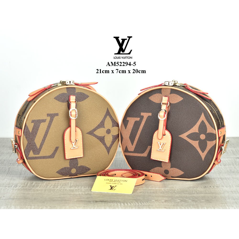 GROSIR TAS MURAH Tas LV Boite Chapeau Souple Monogram Giant COKLAT MUDA Semprem AM52294-5