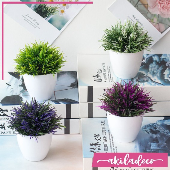 TANAMAN BUNGA PLASTIK DEKORASI RUMAH TANAMAN HIAS TREND MURAH IMPORT COD Phoenix Grass-4