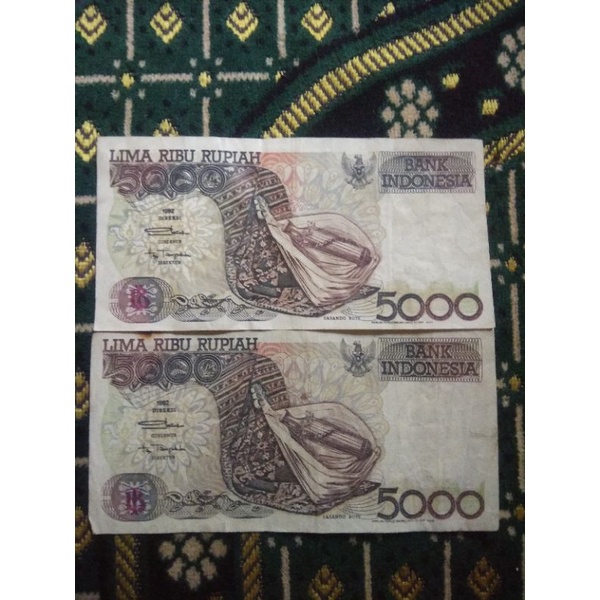 Uang Kuno Asli 5000 rupiah Sasando uang lama asli Tahun 1992 Mahar nikah dan koleksi