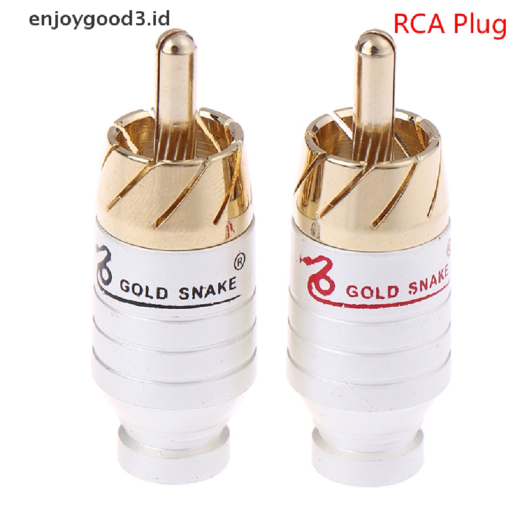 (Rready Stock) Adaptor Konektor RCA Male Lapis Emas (ID)