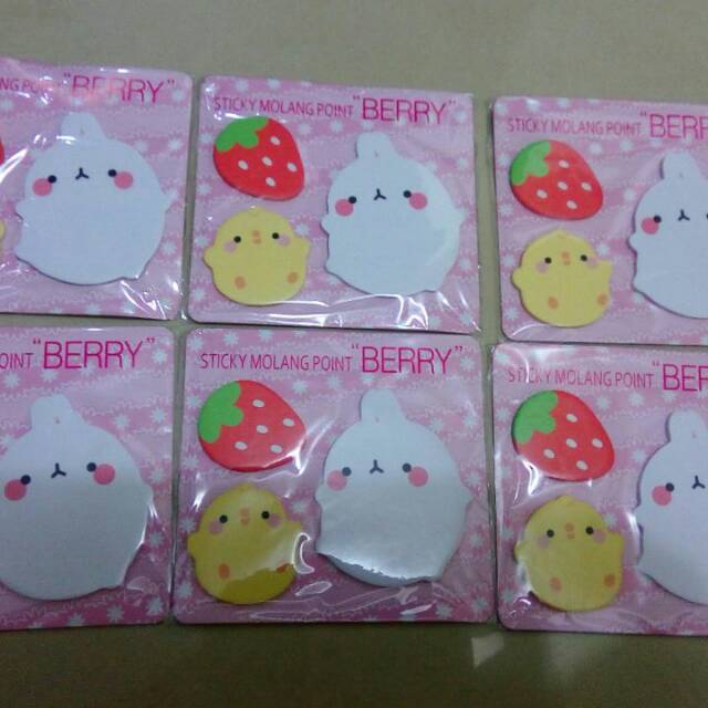 

Post It Pembatas Buku Bahan Kertas Molang Berry