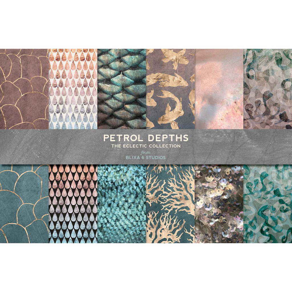 36 Aquatic Rose Gold &amp; Textures - JPEG Ultra HD