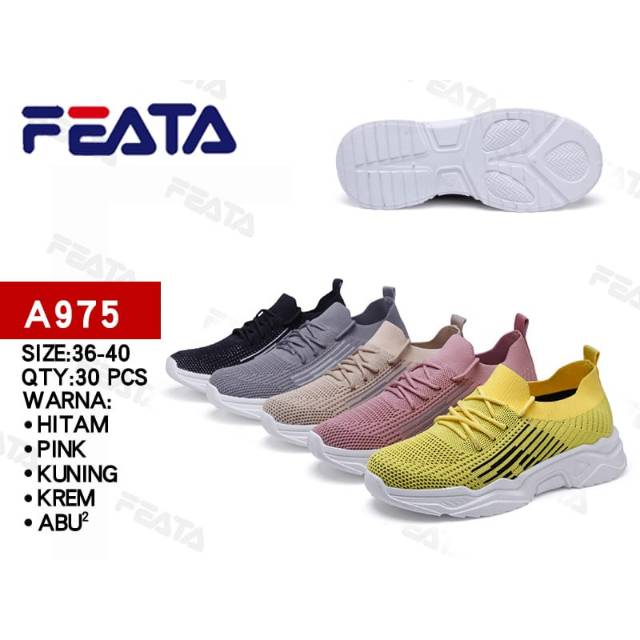 Sepatu slip on wanita import feata A975