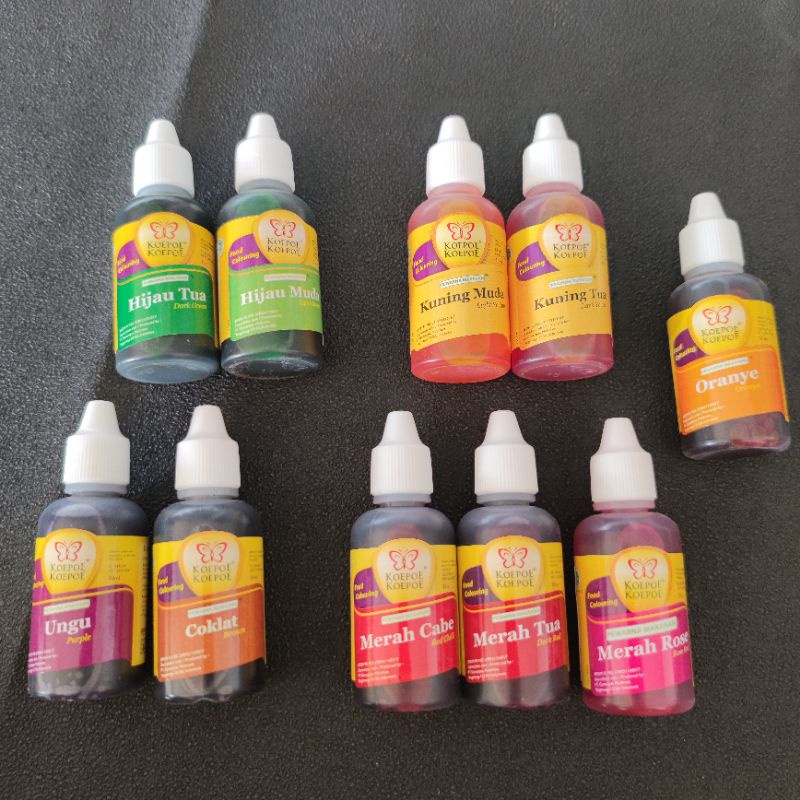 

Pewarna makanan koepoe koepoe 30ml / GINCU Warna Warni Makanan kupu kupu