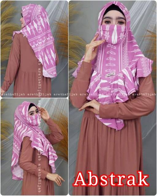 HIJAB NIQAB MOTIF ABSTRAK || HIJAB NIQAB JERSEY AIRIS