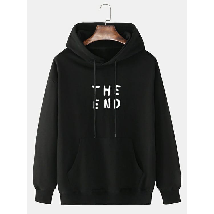 THE END HOODIE SWEATER JUMPER PULLOVER VINTAGE STYLE SWEATER HOODIE WANITA FLEECE