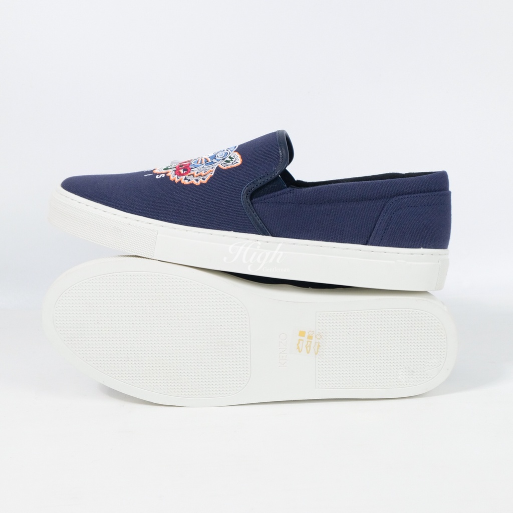 Knzo Men FW22 K-Skate Tiger Slip-on Sneakers Midnight Blue