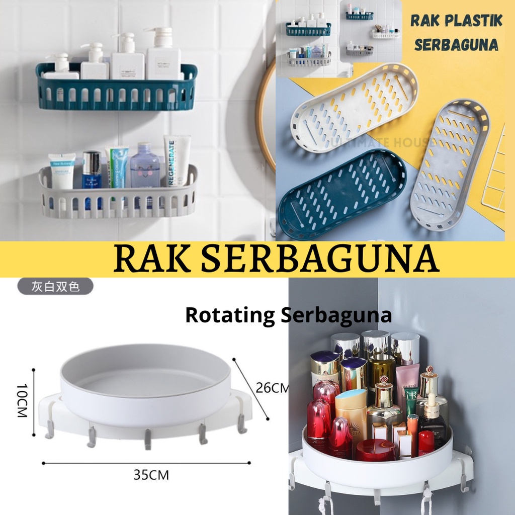 Rak Dapur Rak Toilet Tempel Dinding Rak Tempat Sabun Plastik Serbaguna Murah