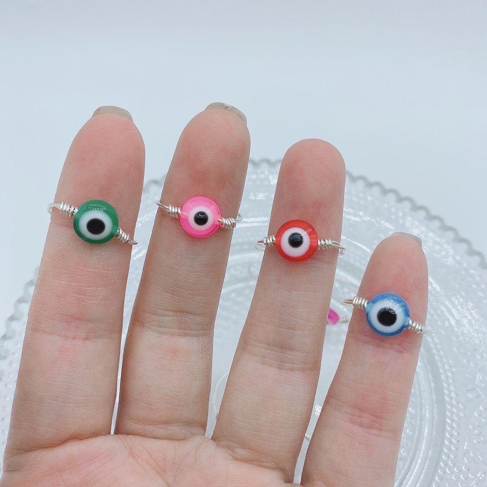 R-flower Evil Eye Ring Perhiasan Jewelry Aksesoris Kawat Tembaga Setan Cincin Sambungan Mata