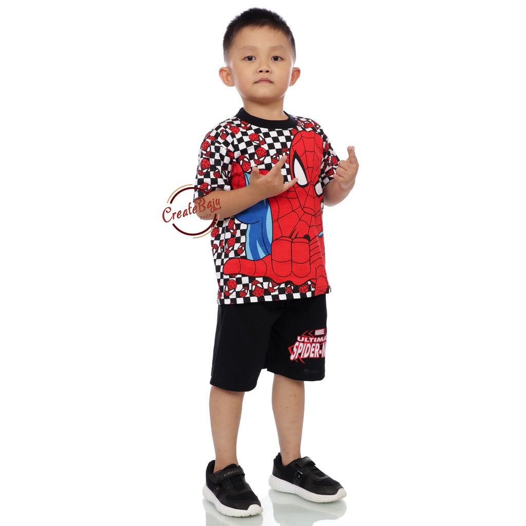 Setelan Anak Laki-Laki Hayami 2-9 thn Motif Spidermen Baju Anak Laki-Laki Superhero