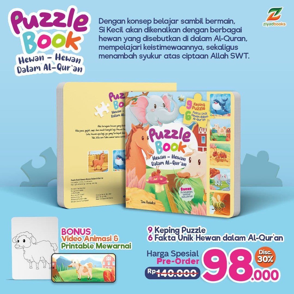 Hot Sale!!! Puzzle Book Hewan-Hewan Dalam Hadis (Ziyad)