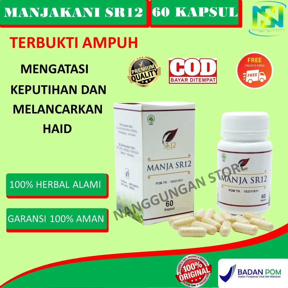 Manjakani SR12 Obat Keputihan Abnormal Herbal Kista Pelancar Melancarkan Memperlancar Haid Telat 1 5