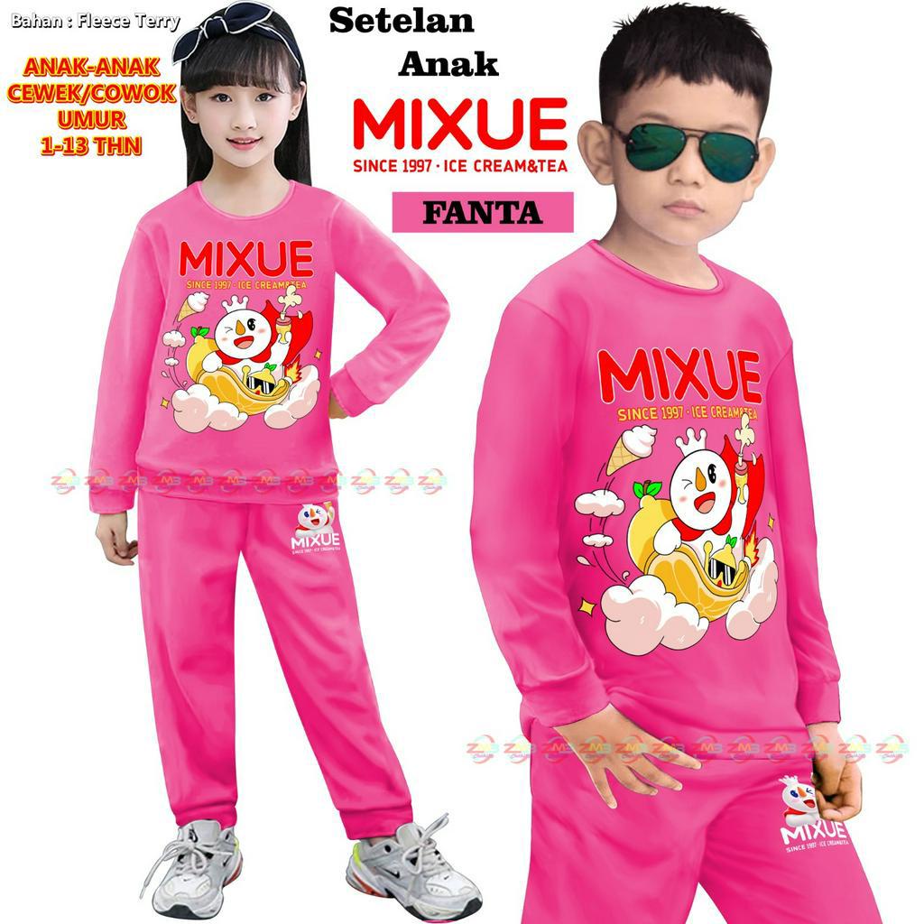 Setelan Anak-anak MIXUE VIRAL TOP MODEL 000132 BISA COD &amp; Gratis Ongkir Cowok Cewek terbaru dan termurah Baju Kaos Tshirt Training Olahraga Anak Sportswear Children Paling Tren &amp; Laris Kekinian Senam