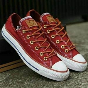 Sepatu Converse Classic Premium Import Vietnam Grade Original Red Maron Merah Sneakers Cewek Cowok