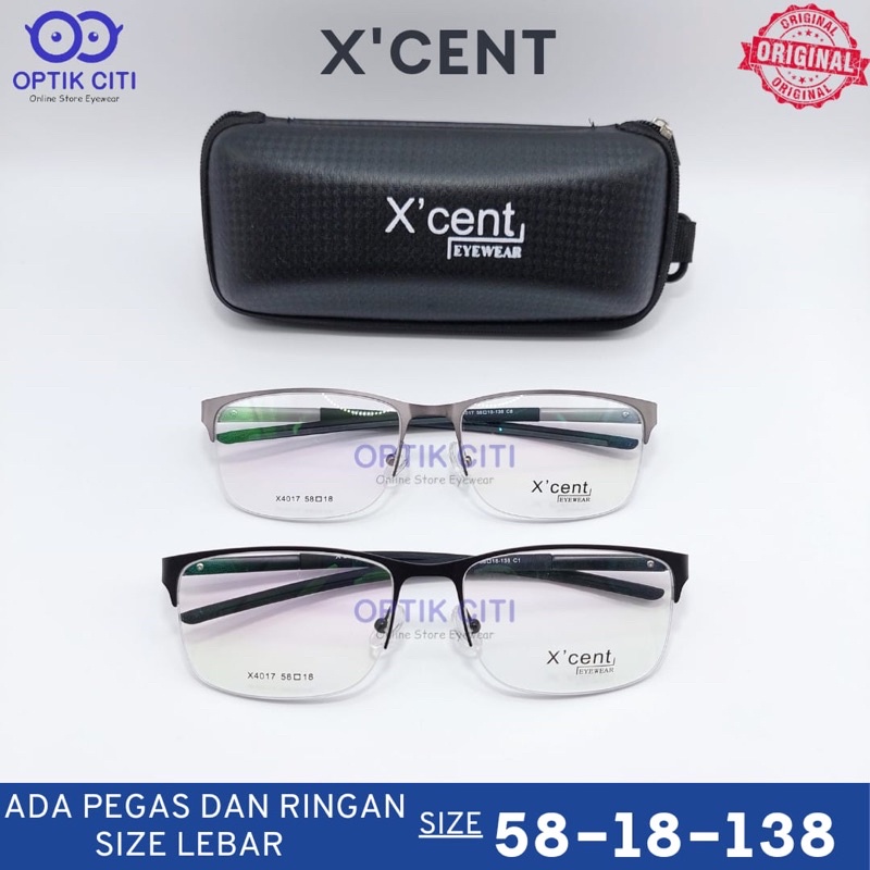 FRAME KACAMATA PRIA SPORTY SIZE LEBAR XCENT 4017 ORIGINAL