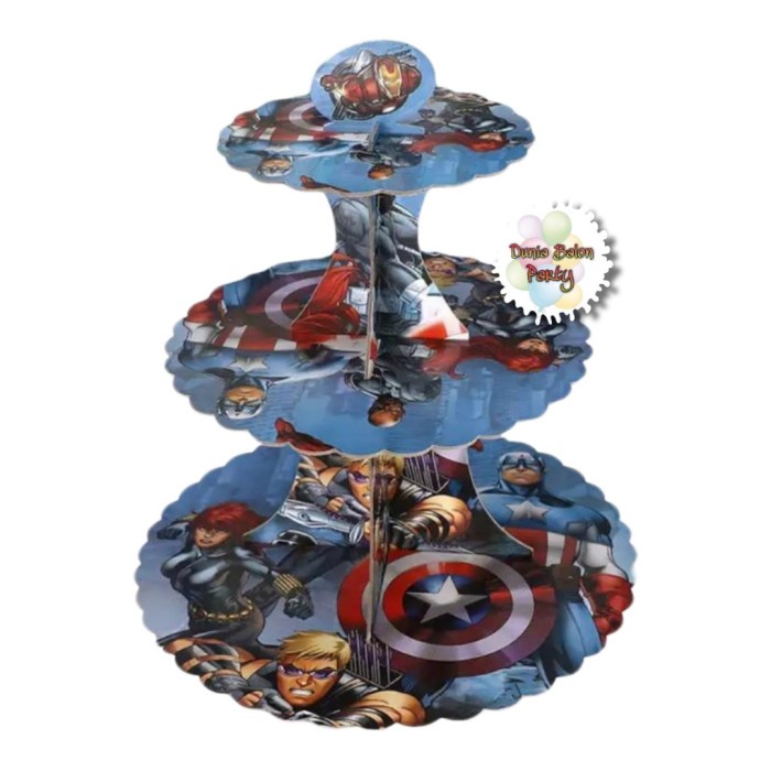Cake Tier Avengers / Standing Cake / Tempat Kue / Cup Cake Stand