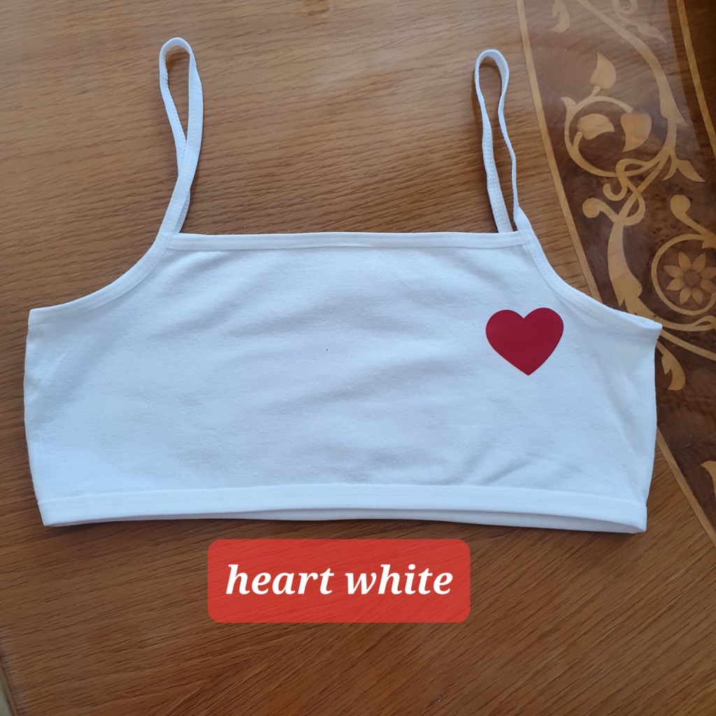 HEART MINISET PAKAIAN DALAM ANAK SD SMP REMAJA TANK TOP CROP TOP ANAK CEWEK KATUN NOT SOREX