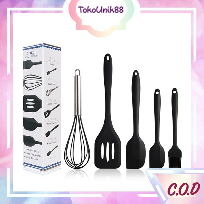 TU88 Set Alat Masak Sillicone Kitchen Utensils Peralatan Masak Sutil
Spatula Silikon Set 5pcs SUTIL
