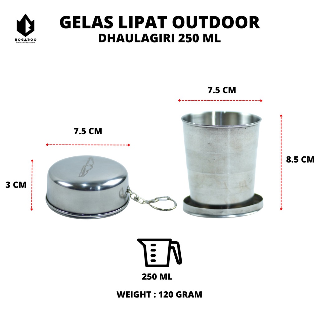 Gelas Lipat Dhaulagiri Ukuran 250 ml - Gelas Lipat - Mug - gelas outdoor - folding glass - gelas lipat outdoor