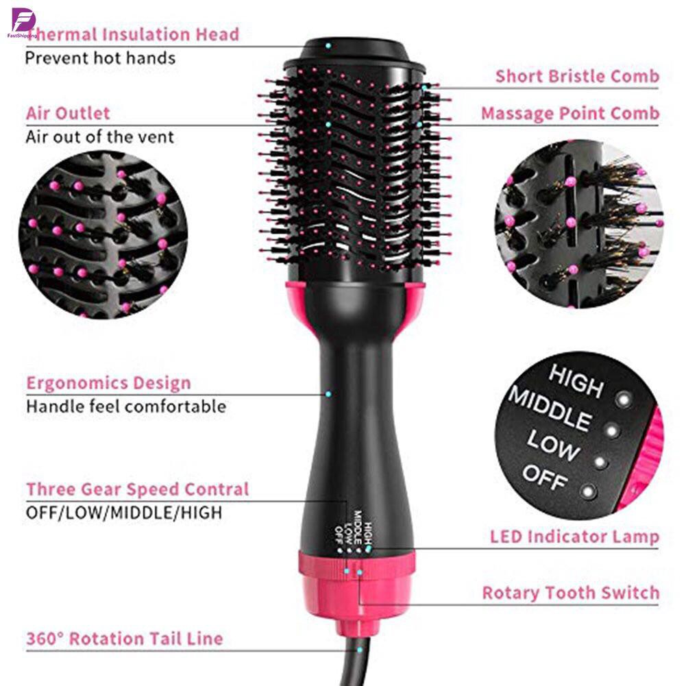 One Step Hair Dryer Brush Negative Ion Generator Salon Hair Straightener